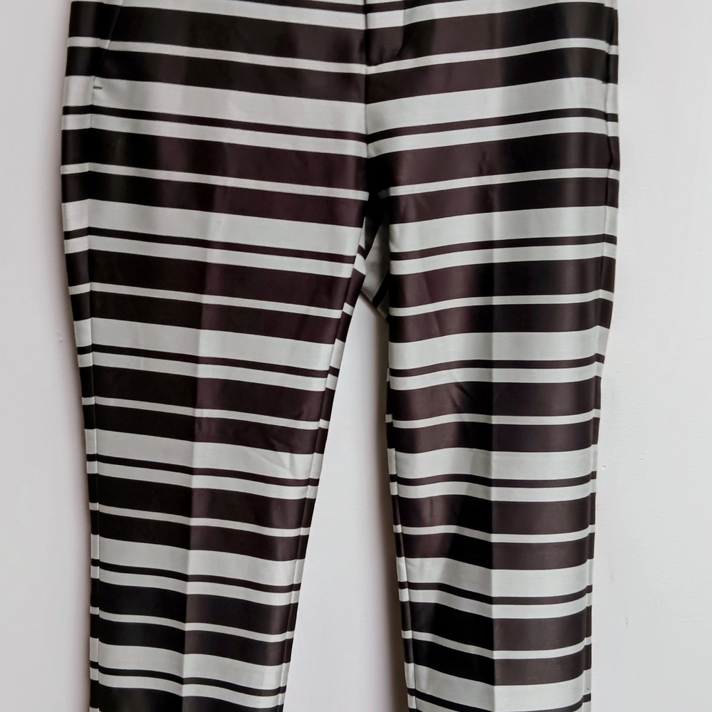 Banana Republic Black and White Striped Pants